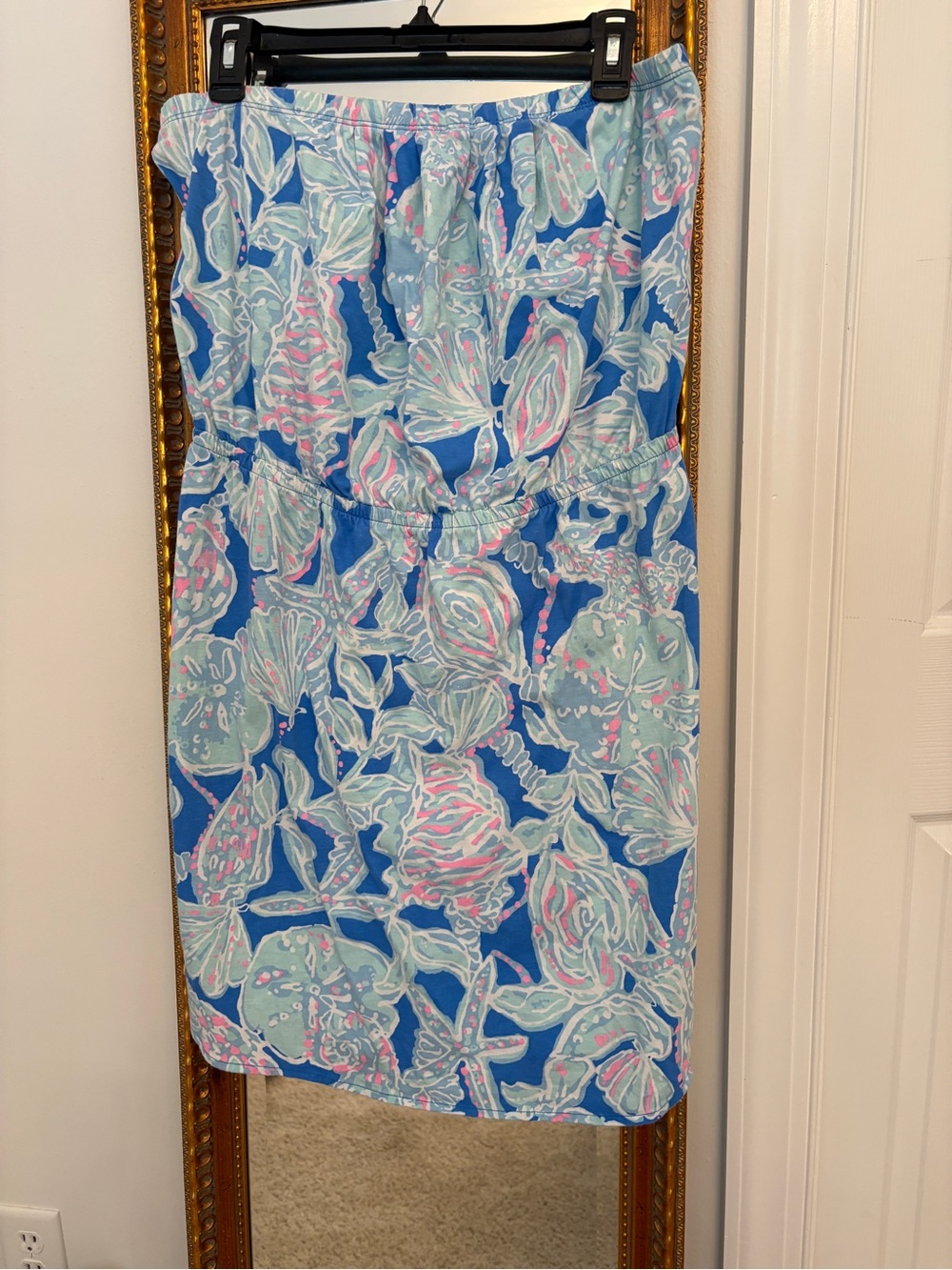 Lilly Pulitzer Stuffed Shells Strapless Dress SZ XL LIKE NEW RARE!!